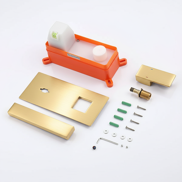 浴室水槽或浴缸的壁挂式水龙头，单柄2孔黄铜粗糙阀门，拉丝金【周末不发货，TK/TEMU订单仅支持自提】-8