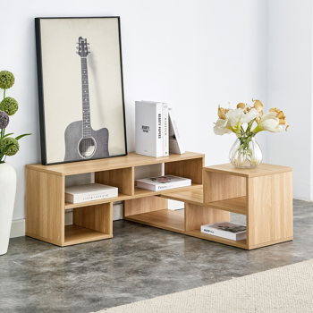 2 件套立方体电视柜，自由组合游戏娱乐中心媒体柜，开放式储物书架，适用于客厅，2 层书架 L 型电视柜，尺寸为 47.2*12*13.4。