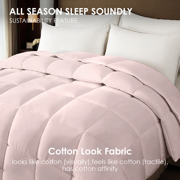 粉色超大码胖被厚被，加厚保暖亲肤，温馨卧室酒店豪华高端单人双人大床使用，超细纤维面料，可水洗机洗，圣诞节礼物-4