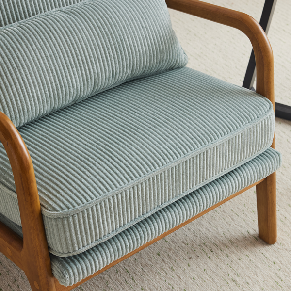 1pcs款 矮扶手椅 65*80*78cm 条绒 蓝绿色 室内休闲椅-28