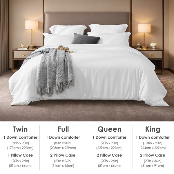 2件装白色粉色三件套套装，纯色被套包含一只被套两只枕套，男生女生单人双人床使用，四季通用，可爱男生女生卧室宿舍酒店款式，圣诞节礼物-4