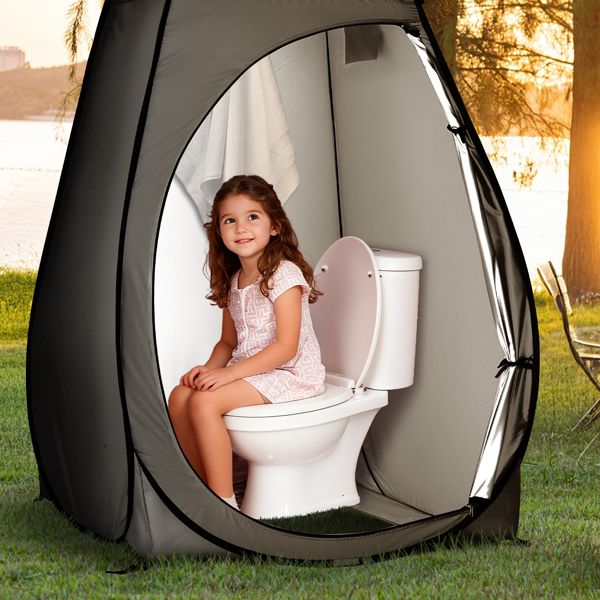 单人 黑色 便携 更衣帐篷 钢丝 银胶布 110*110*190cm-10