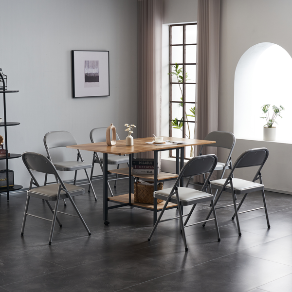 【同款编码：31709558】6pcs PVC 钢管 灰色 软包折叠椅 40*45*78cm-54