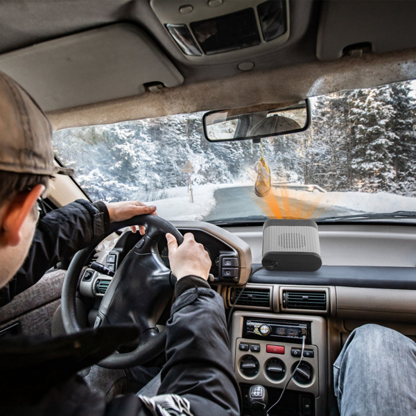 （自提可发加拿大，temu&tk下自提单）24V汽车卡车加热器 - 200W快速加热&风扇模式，360°可调，二合一除霜除雾器挡风玻璃加热器，适用于厢式货车巴士露营旅行-6