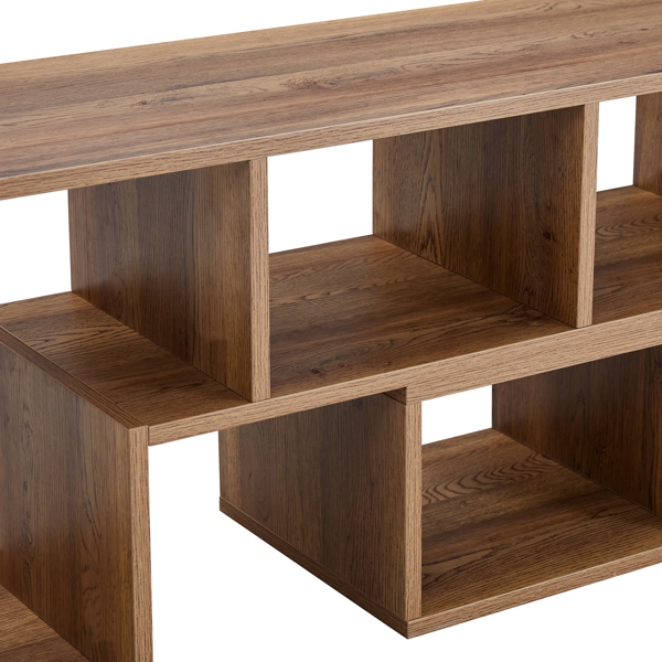 两件套立方体电视柜，自由组合游戏娱乐中心媒体柜，开放式储物书架，适用于客厅，双层L型电视柜，尺寸为55.1*11.8*17.1英寸-8