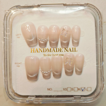 10片装高端法式纯正性感公主风粉手工假指甲（Tiktok/Temu仅支持自提）