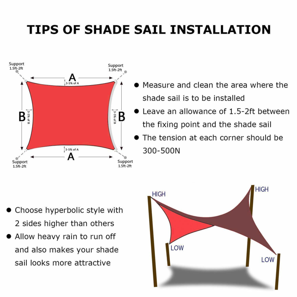 8'X10'大红色HDPE遮阳帆-2