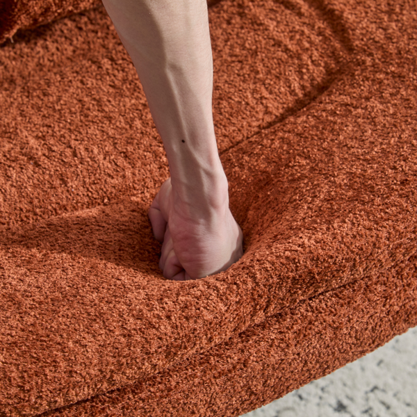 翻转式后背内置动态气囊腰靠十字交叉腿办公椅，宽座办公桌椅带翻转扶手与轮子，现代家用办公室梳妆台橙色十字交叉腿椅-13