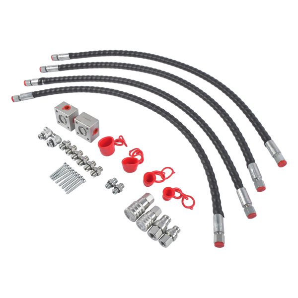 连接软管套件 2 Three Way Diverter Valves Fit for 1-2 Ton Mini Excavator w/ Quick Connects Alloy-2