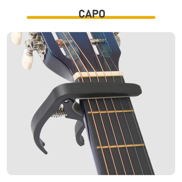 38寸 圆桶 椴木 原声 民谣吉他 罩光蓝-9