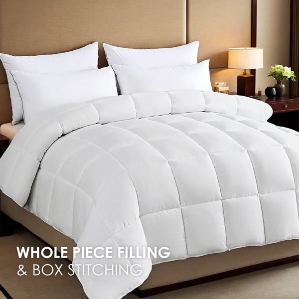 2件装大码格子白色单被芯，柔软舒适，亲肤保暖，四季通用，冬季厚被春秋使用，适用高端豪华家居酒店-4