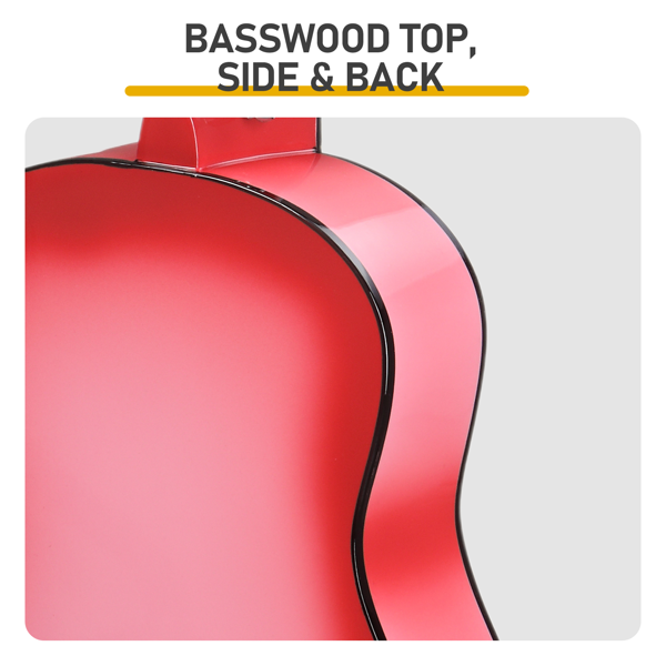 30寸 圆桶 椴木 原声 民谣吉他 罩光粉-10