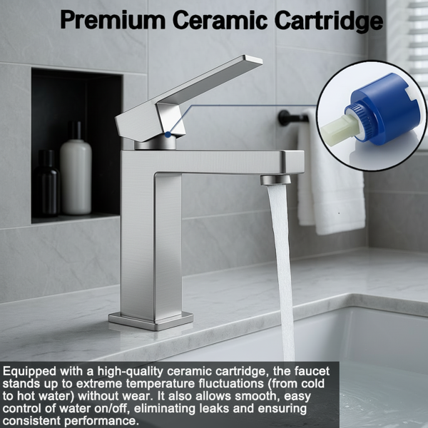 单柄浴室水龙头卫生间水龙头不锈钢单孔-T20，拉丝镍【周末不发货，TK/TEMU订单仅支持自提】-9