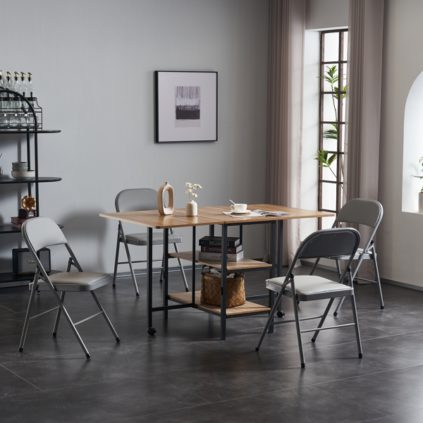 【同款编码：31709558】6pcs PVC 钢管 灰色 软包折叠椅 40*45*78cm-42