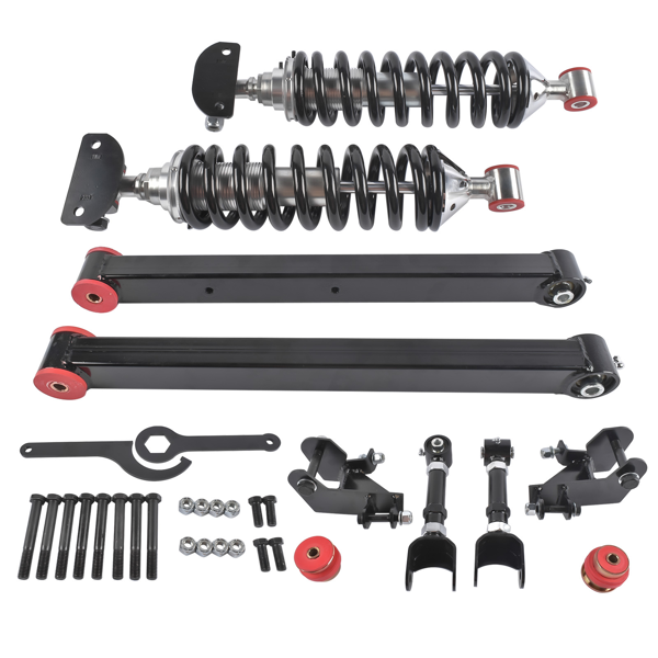 改装减震器 180-230lb Rear Adjustable 4 Bar & Coilover Conversion Kit Fit for GM 1967-1972 A Body 442/Cutlass lemans/GTO/Tempest Chevelle/Malibu/El Camino GS/Skylark-6