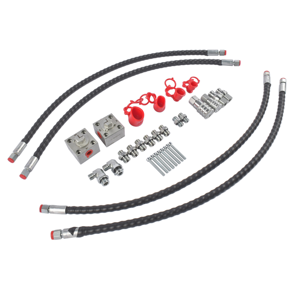 连接软管套件 2 Three Way Diverter Valves Fit for 1-2 Ton Mini Excavator w/ Quick Connects Alloy-6