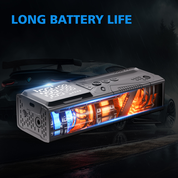 可充电数字压力值胎压机 便携式空气压缩机 适用于汽车 摩托车 自行车 球类 圣诞节礼物 礼品-4