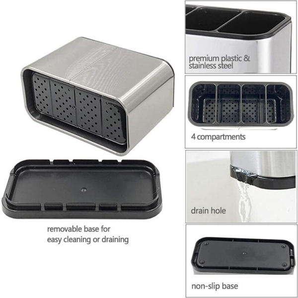 厨房餐具架勺叉收纳架沥水架多功能-2