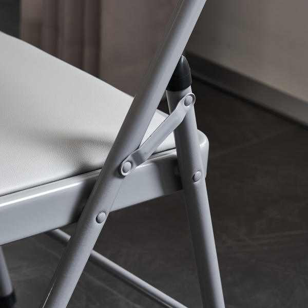 【同款编码：31709558】6pcs PVC 钢管 灰色 软包折叠椅 40*45*78cm-53