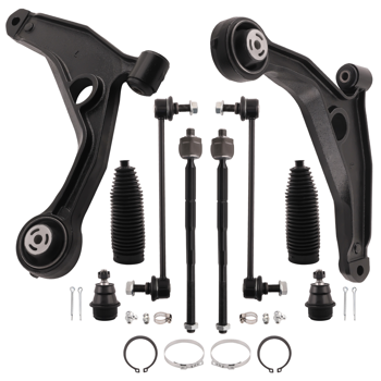 12件式前悬挂下控制臂球头拉杆防倾杆套装，适用于2009-2020款道奇Journey