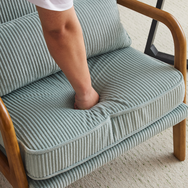 1pcs款 矮扶手椅 65*80*78cm 条绒 蓝绿色 室内休闲椅-27