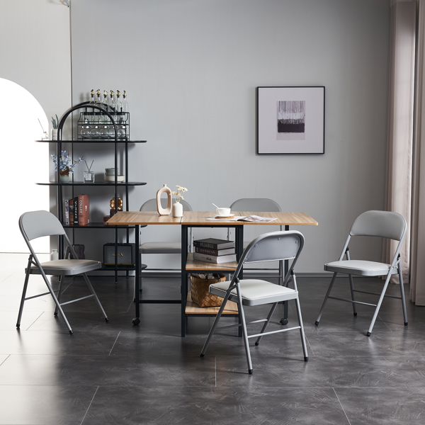 【同款编码：31709558】6pcs PVC 钢管 灰色 软包折叠椅 40*45*78cm-33