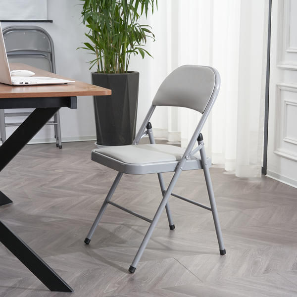 【同款编码：31709558】6pcs PVC 钢管 灰色 软包折叠椅 40*45*78cm-23