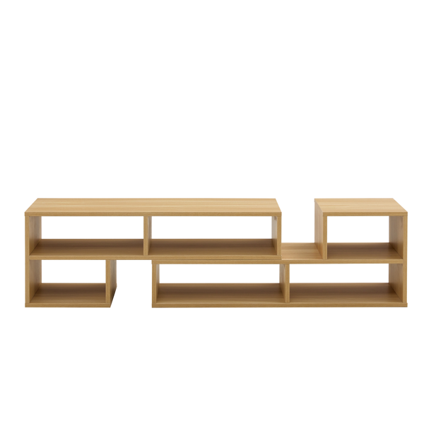 2 件套立方体电视柜，自由组合游戏娱乐中心媒体柜，开放式储物书架，适用于客厅，2 层书架 L 型电视柜，尺寸为 47.2*12*13.4。-4