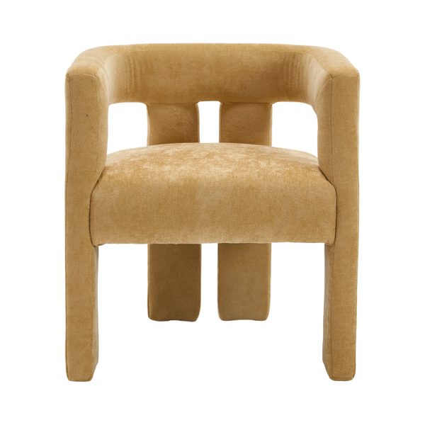 现代风格布艺软垫休闲椅/餐椅/桶形边椅/厨房扶手椅，适用于客厅，2件套-3