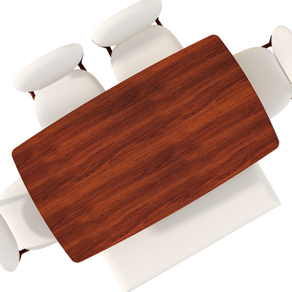 1桌4椅1凳 拆装 橡胶木+软包 深胡桃色 餐桌椅套装 米色坐垫 长方形-8