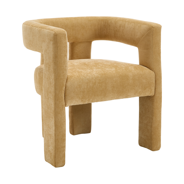 现代风格布艺软垫休闲椅/餐椅/桶形边椅/厨房扶手椅，适用于客厅，2件套-5