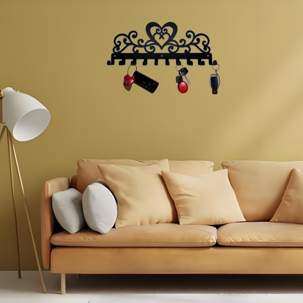 CIFbuy™ 复古心形十钩钥匙架 防锈金属墙面收纳挂钩（TikTok、temu下自提）-4
