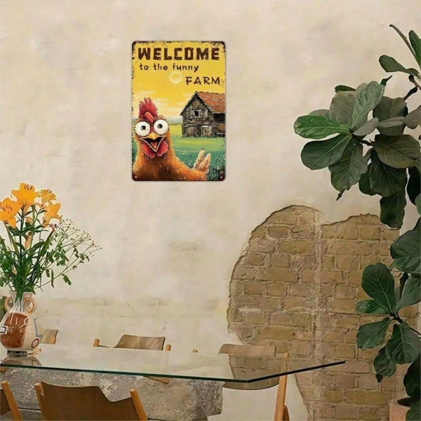 CIFbuy8x12 英寸 ( 20.3x30.5cm )复古风乡村风铝合金标牌FarmhouseChicken适用于酒吧（TikTok、temu下自提）-6