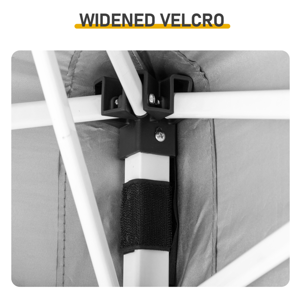 5X5FT 白色  4围(2围2门) 折叠棚 顶布/围布涂银 210D牛津布 白色喷塑钢管 带2个网格收纳袋 配拎包-12