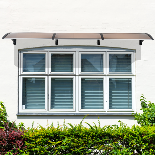 120*38in 棕色板黑色支架 雨篷 塑料支架 阳光板 前后铝条-23