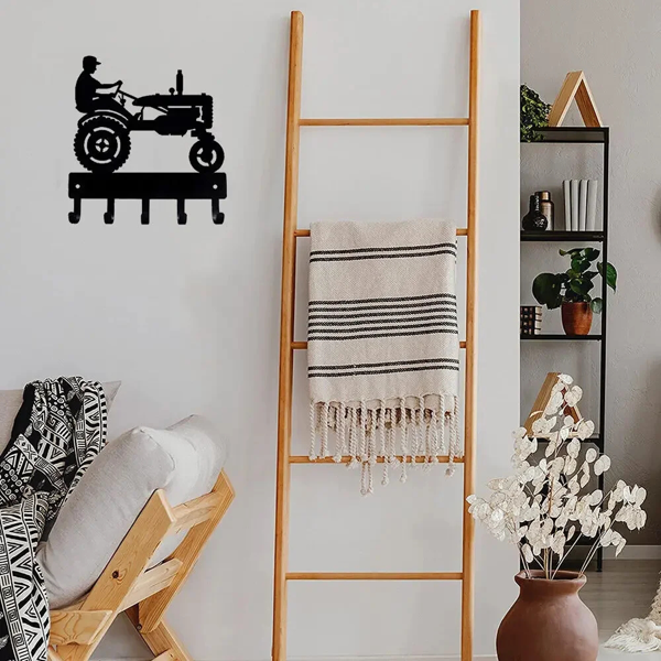 CIFbuy™ 田园农夫拖拉机金属墙饰 六寸钥匙收纳架（TikTok、temu下自提）-4