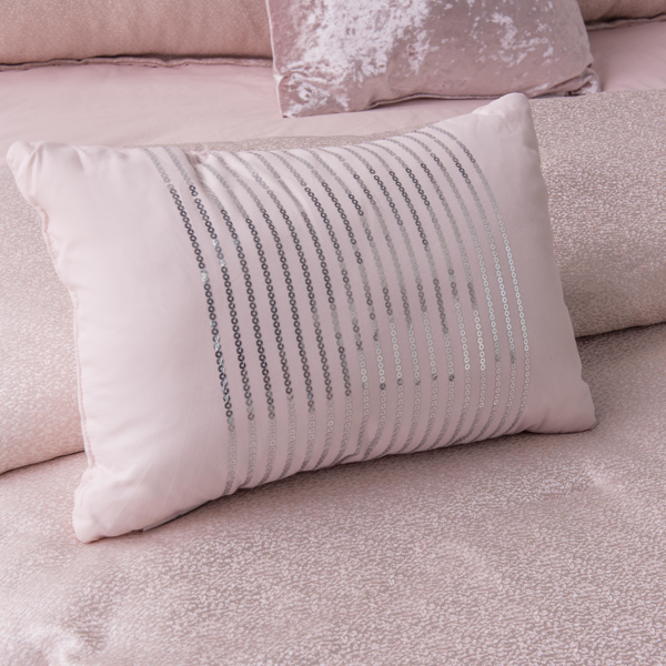 六件套山脉图案被子套装 - 粉色提花面料（发Amzon\FedEx物流，TK&TEMU仅支持自提）-4