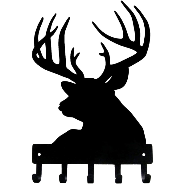 CIFbuy™ 鹿头金属墙饰 双尺寸钥匙衣帽收纳架（TikTok、temu下自提）-4