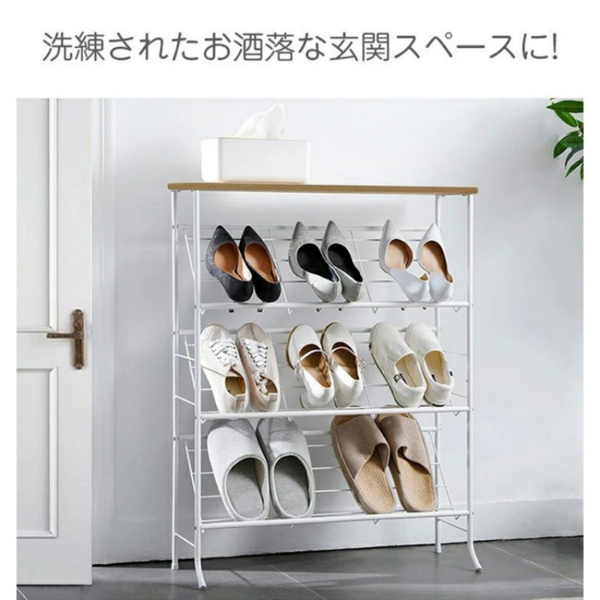 鞋架 铁线款 白色 四层-12