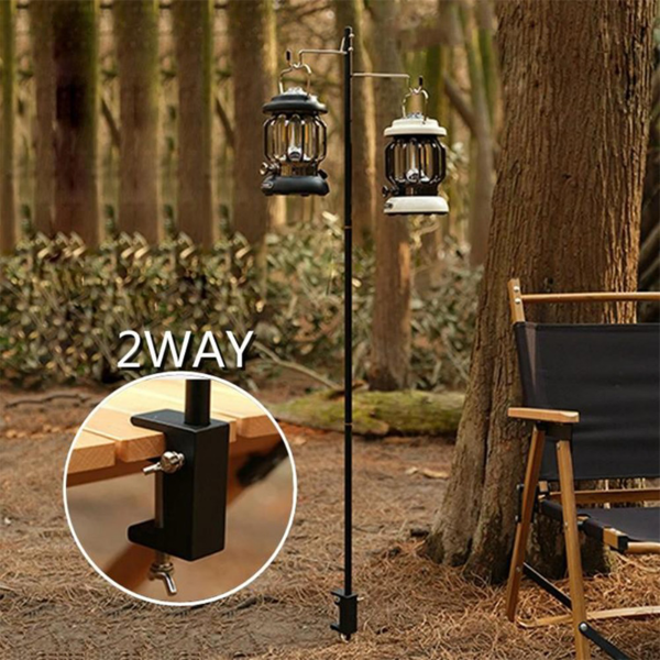 户外折叠铝合金支架 蓝色 四节双钩（带地钉）总长度149cm-12