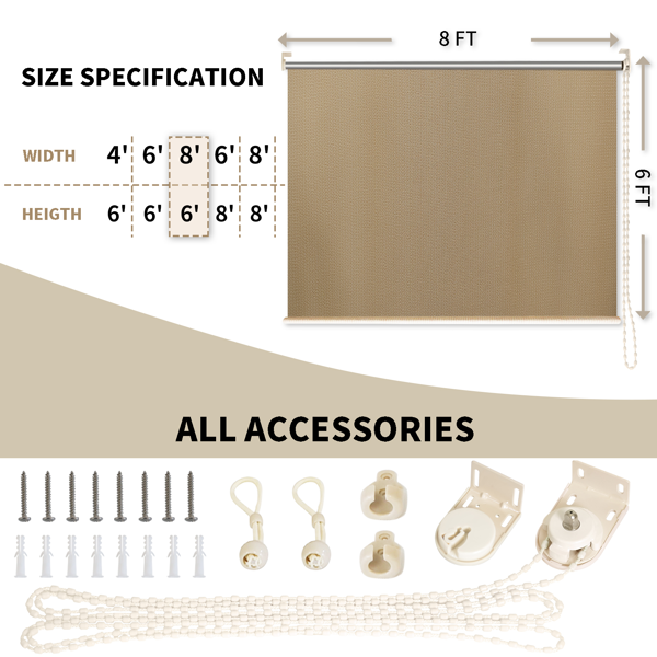 7'X8' 芝麻色HDPE拼接卷帘-5