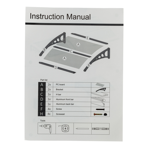 40*38in 棕色板黑色支架 雨篷 塑料支架 阳光板 前后铝条(27539880同编码）-13