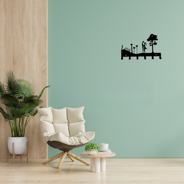 CIFbuy™ 情侣爱心钥匙挂架 铁艺壁挂衣物收纳架（TikTok、temu下自提）-4