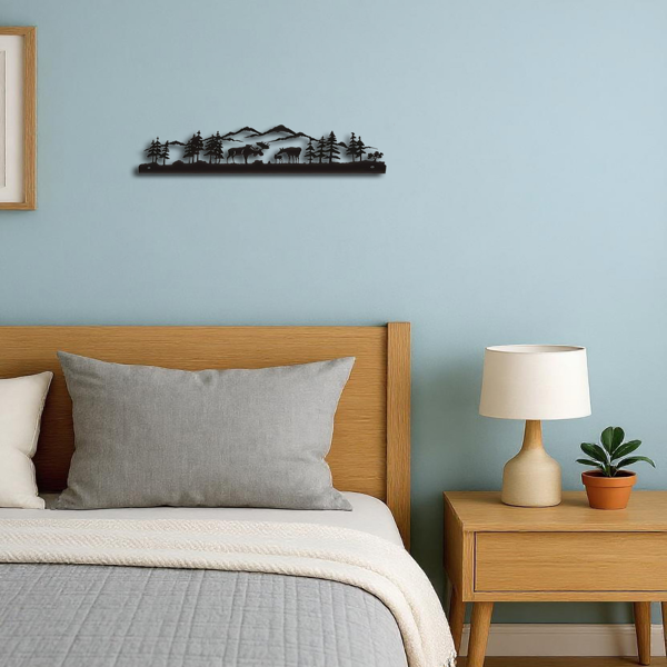 CIFbuy™ 森林麋鹿金属墙面装饰 家居客厅铁艺壁饰工艺品（TikTok、temu 下自提）-2