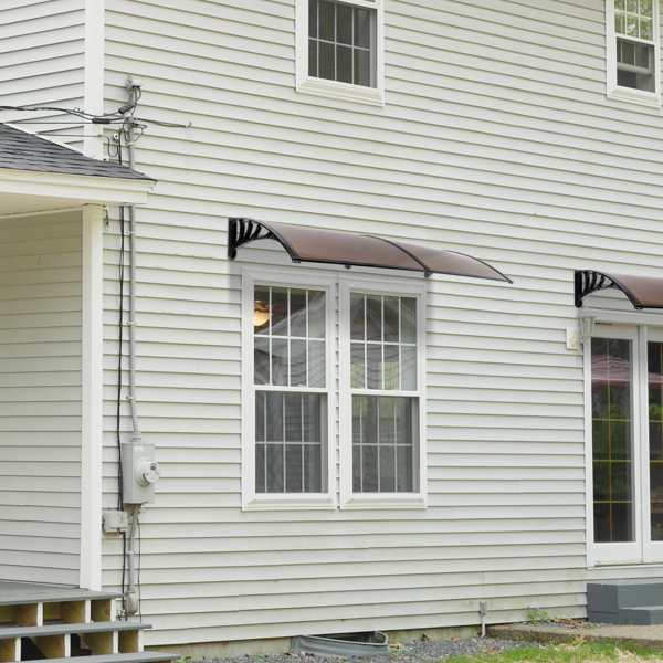 200*100cm 棕色板黑色支架 雨篷 ABS支架 一片式阳光板 前后铝条(72908277同款）-17