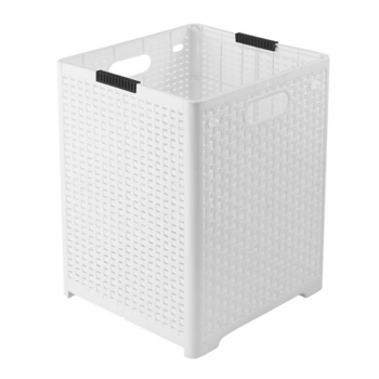 脏衣篮 手提塑料 白色 可折叠 44*34*32cm