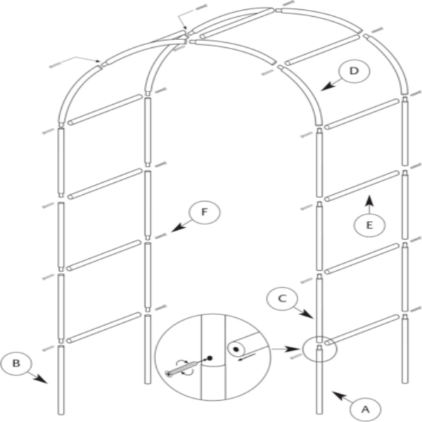 2.4M花园攀爬植物拱门-3