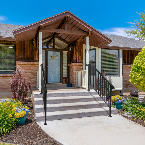 【同款编码：81504920  40310676】哑光黑色 4阶 庭院楼梯扶手-15