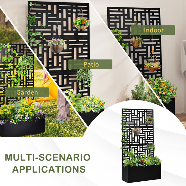 【同款编码：96402386】91.5*38*180CM 3层网格拆装式铁花架种植筐 黑色 铁种植-12