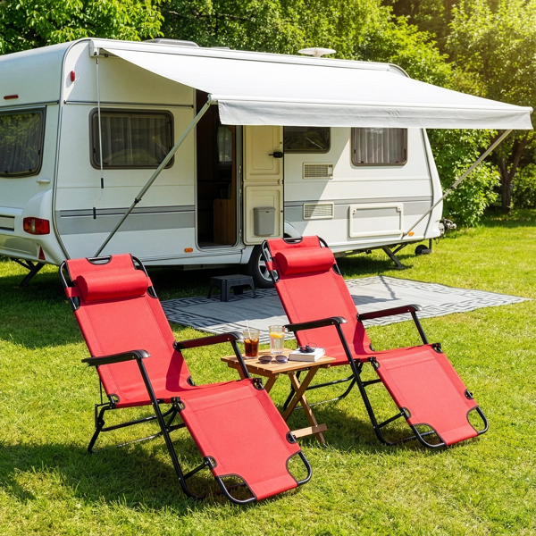 140*60*87cm 户外躺床 黑色铁管 红色牛津布床面  130kg 可变躺床-12